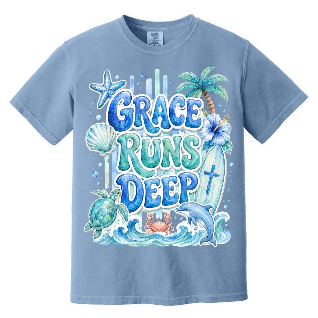 Comfort Colors Grace Runs Deep Shirt – Gift for Christians Bible Verse