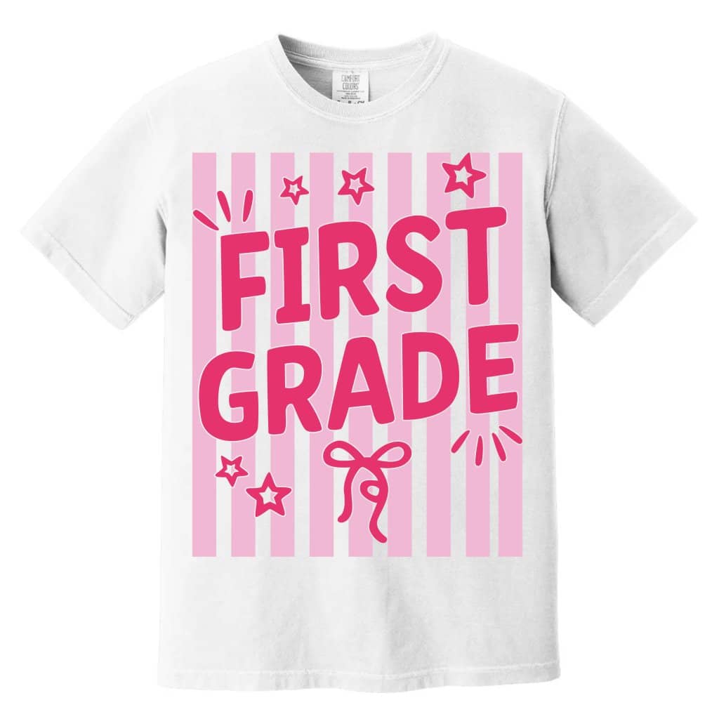 Comfort Colors First Grade Coquette Shirt – Back to School Teacher Gift