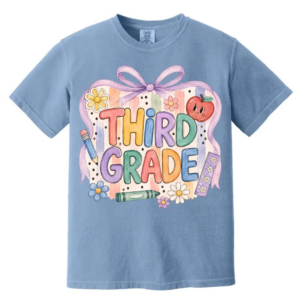 Comfort Colors Third Grade Teacher Shirt – Coquette Back to School Gift
