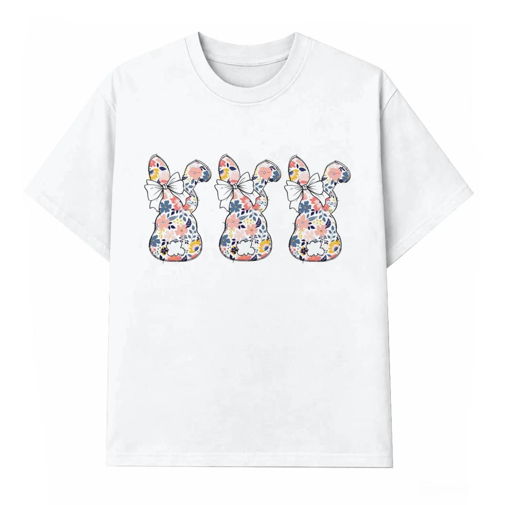 Cute Floral Easter Bunny T-shirt – Easter Matching Family Gift