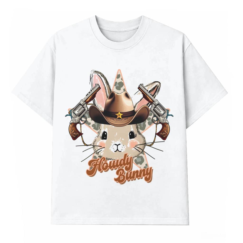 Howdy Bunny Camo Cowboy T-shirt – Easter Gift for Him & Her
