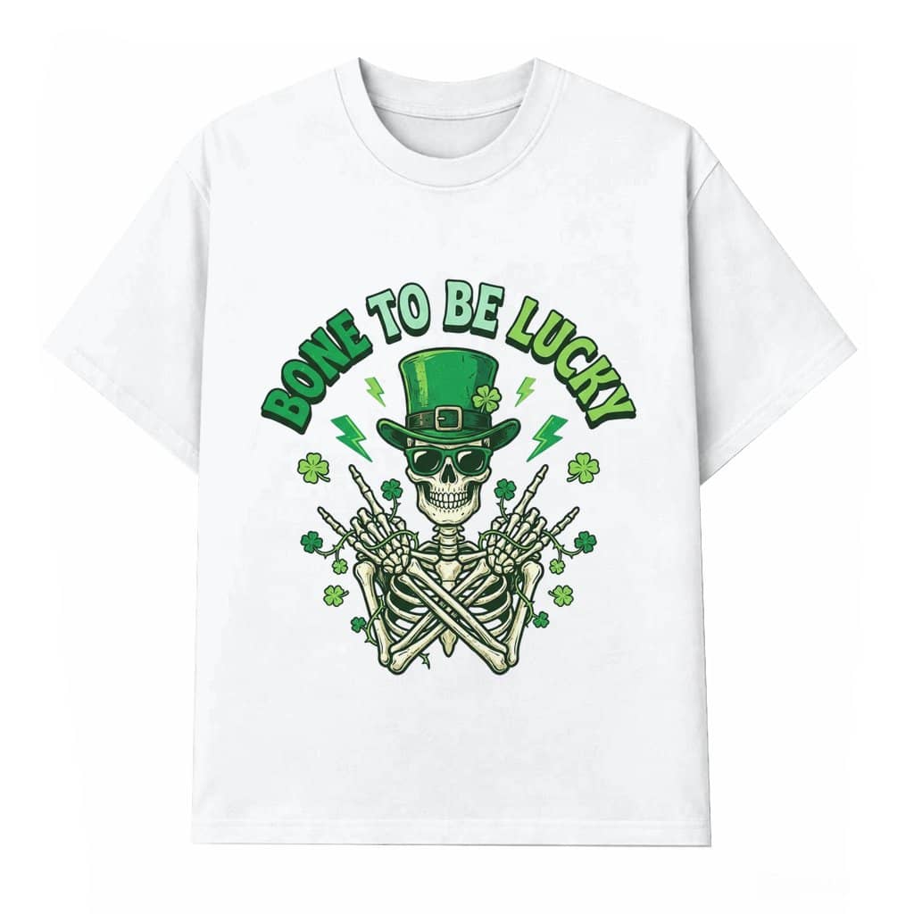 St. Patrick Skeleton Leprechaun Bone To Be Lucky T-shirt – St. Patrick's Day Gift for Him Her Funny Irish