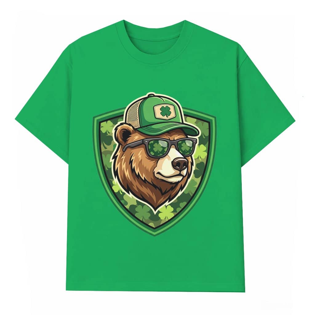 Lucky Bear T-shirt – St.Patrick's Day Irish Shamrock Gift for Bear Lovers