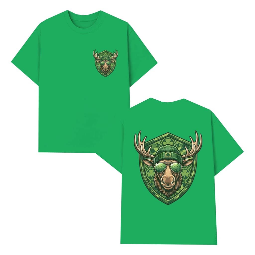 Retro Hunting Buck Camo Deer T-shirt – St Patricks Day Gift for Him & Her