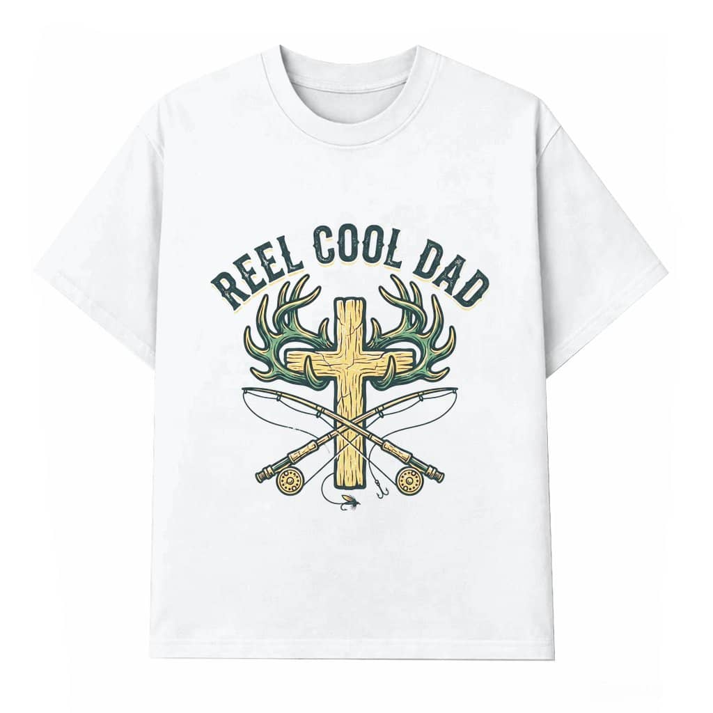 Reel Cool Dad T-shirt – Christian Father's Day Fishing Gift for Dad