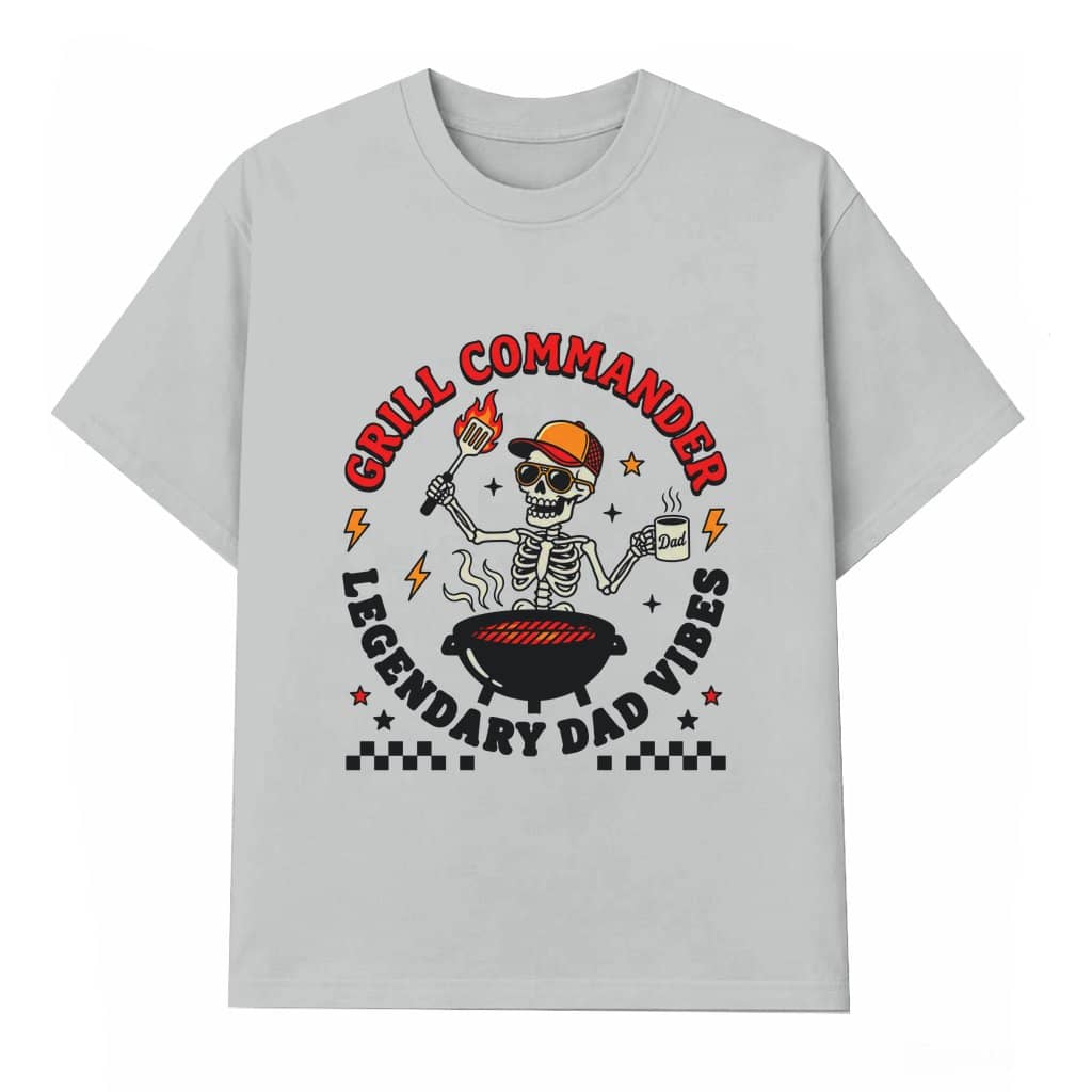 Grill Commander T-shirt – Father's Day Gift for Dad Skeleton Dad Joke