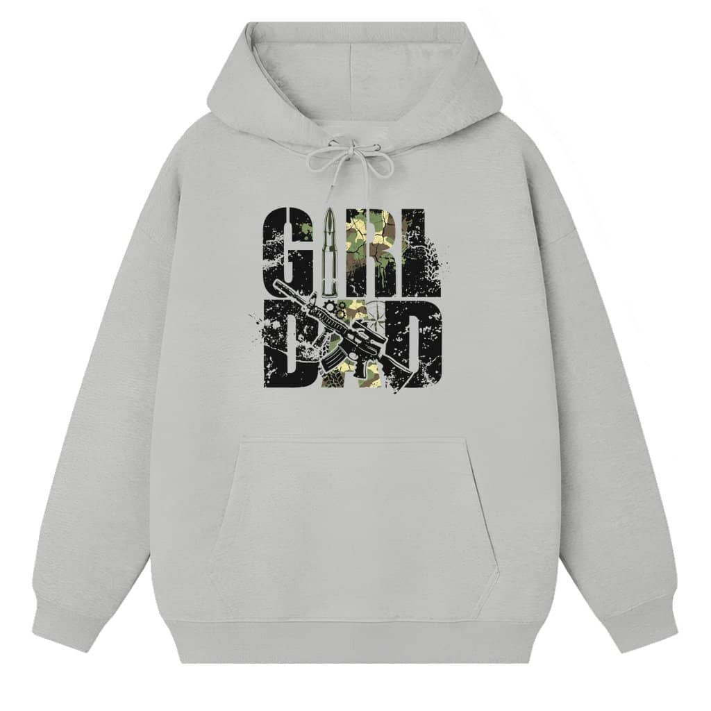 Retro Camo Girl Dad Protector Hoodie – Father's Day Gift for Dad