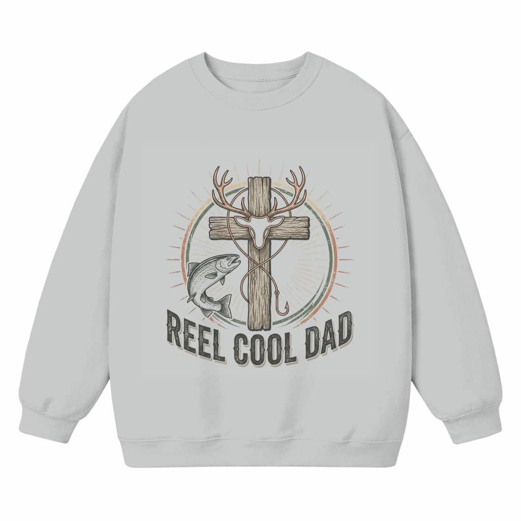 Reel Cool Dad Sweatshirt – Father's Day Gift for Dad Christian Hunting Vintage 90s