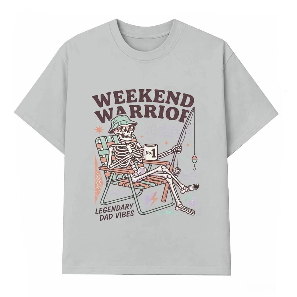 Weekend Warrior Fishing Funny Dad Skeleton T-shirt – Funny Father's Day Gift for Him