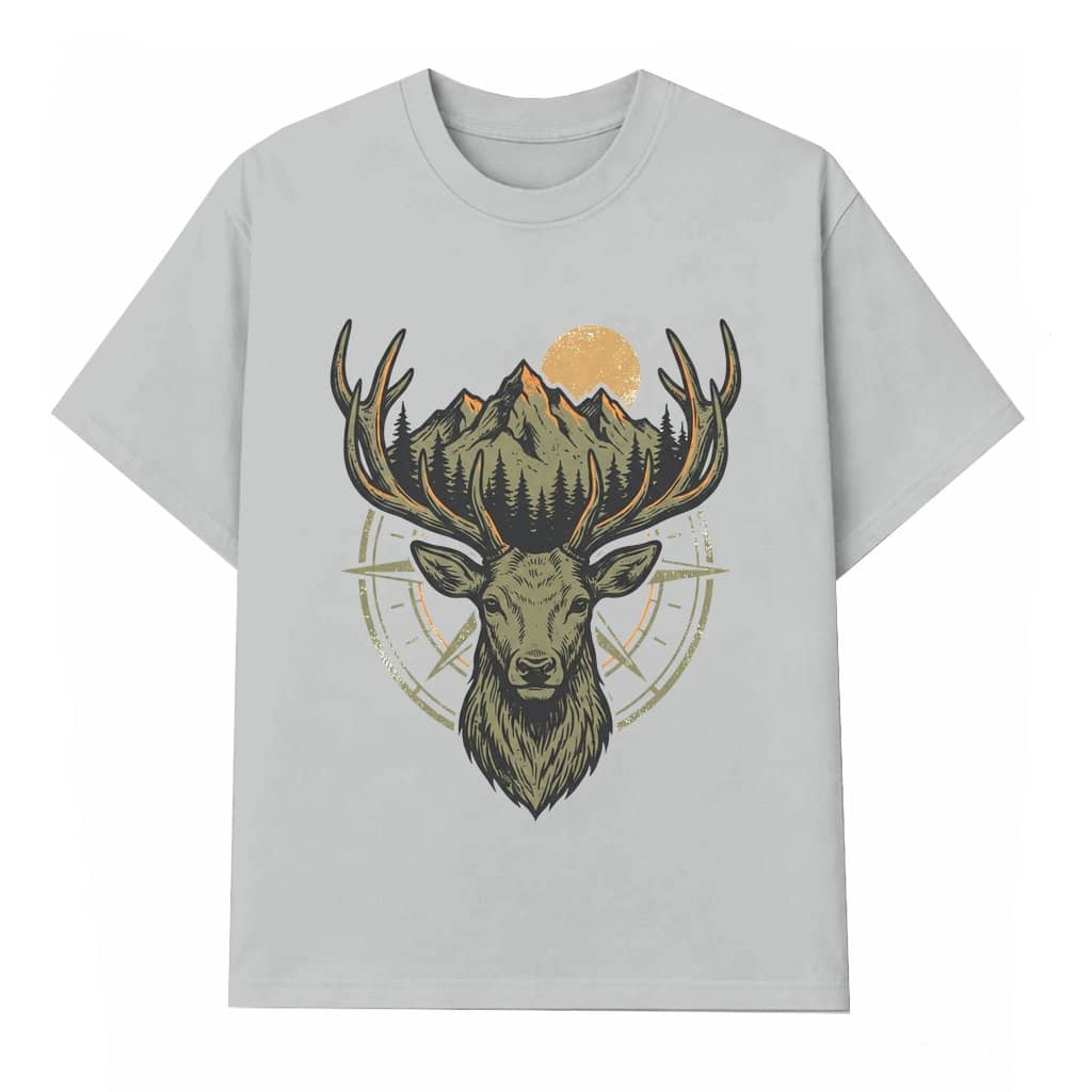 Vintage Compass Deer Hunter T-shirt – Father's Day Gift for Dad Wildlife Graphic
