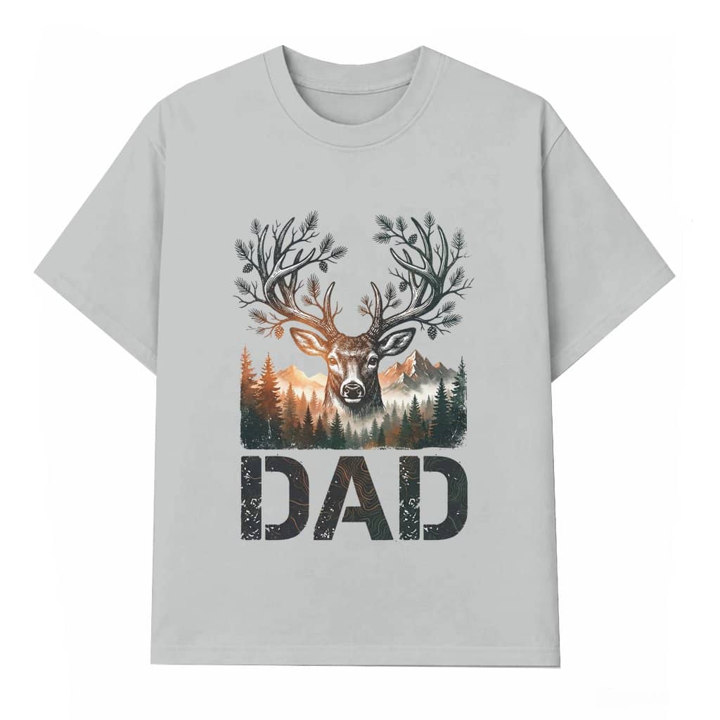 Rustic Deer Mountain Buck T-shirt – Hunting Gift for Dad