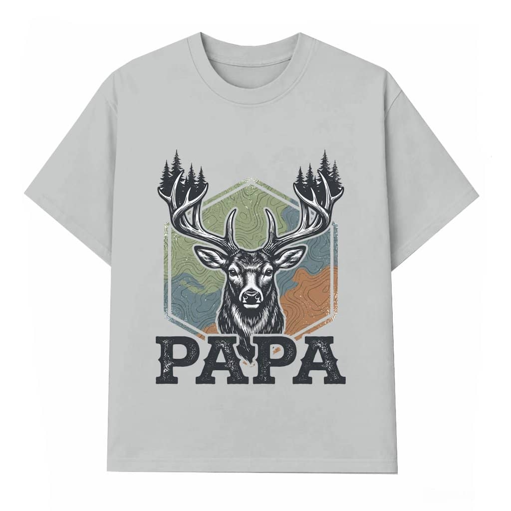 Papa Deer Buck Hunting T-shirt – Father's Day Gift for Dad Graphic Outdoor