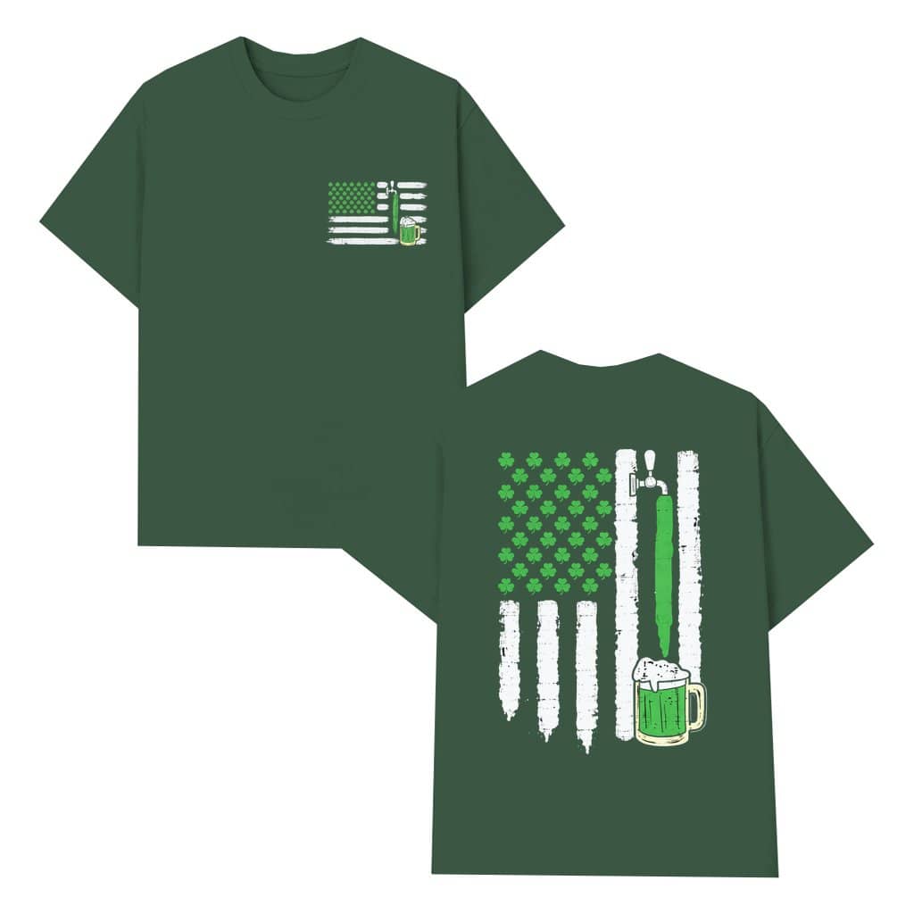America Flag Patriotic T-shirt – St. Patrick's Day Gift for Dad