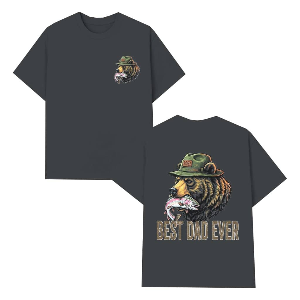 Best Dad Ever Bear Fishing T-shirt – Father's Day Funny Gift for Dad