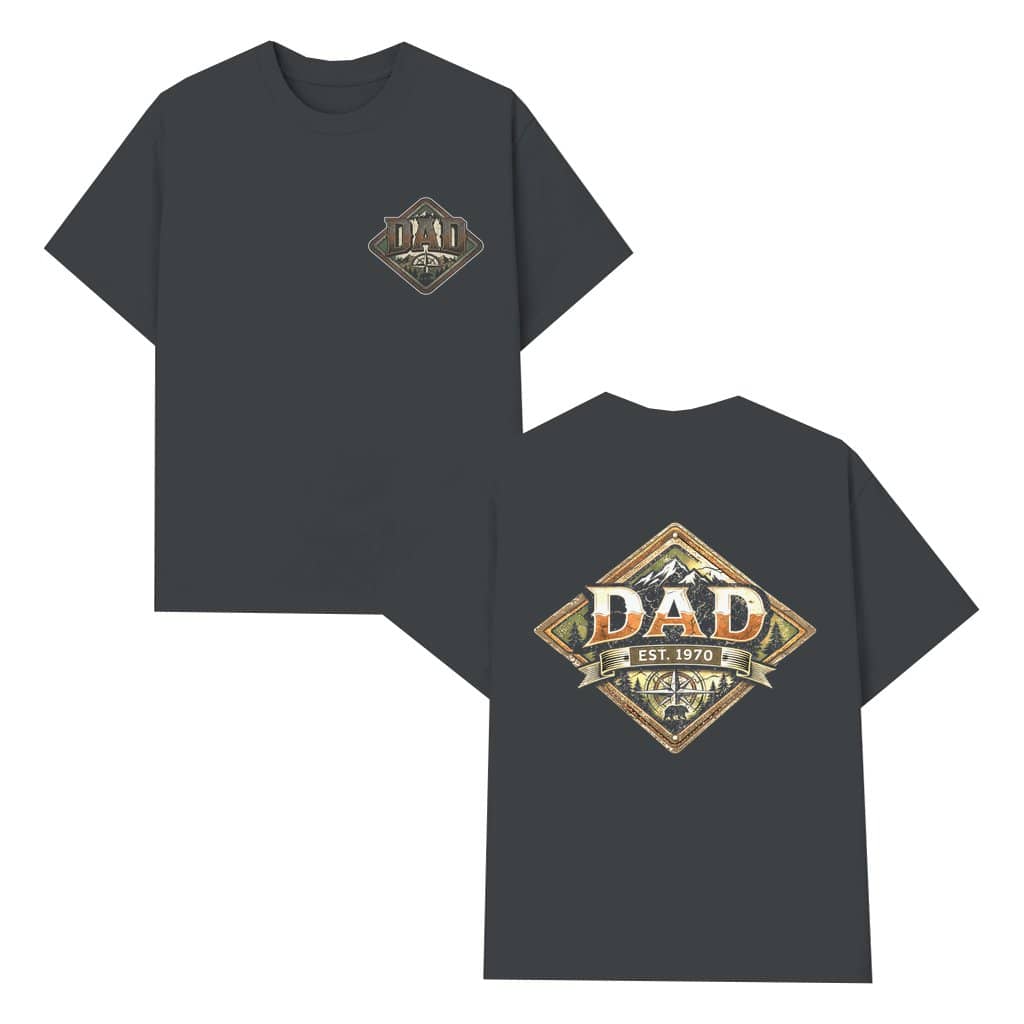 Retro 90s Dad est 1970 Adventure Outdoor T-shirt – Hunting Gift for Dad