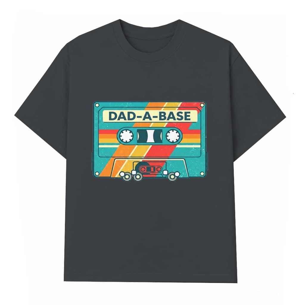 Dad-A-Base Retro Cassette T-shirt – Father's Day Gift for Dad Funny 80s Vintage Music