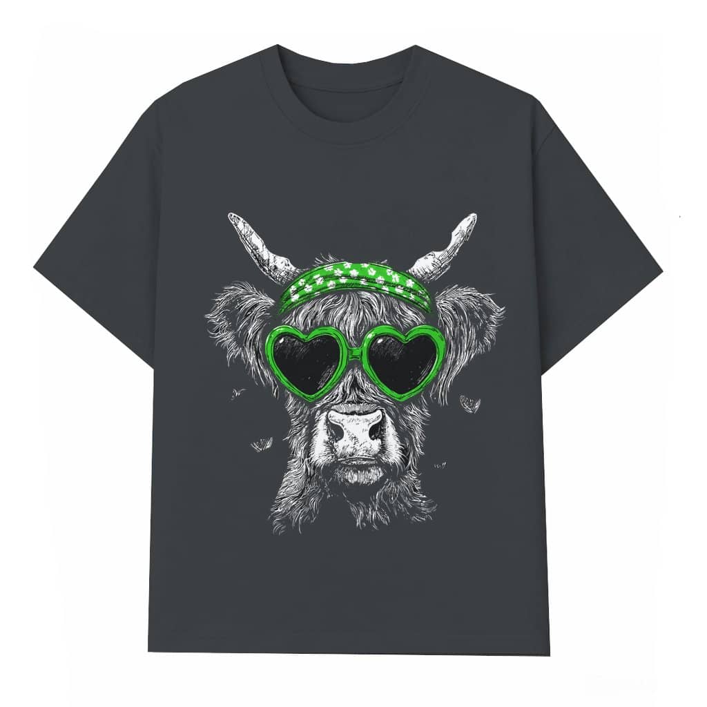 Girly Irish High-land Cow T-shirt – St. Patrick's Day Gift for High-land Cow Lovers Vintage