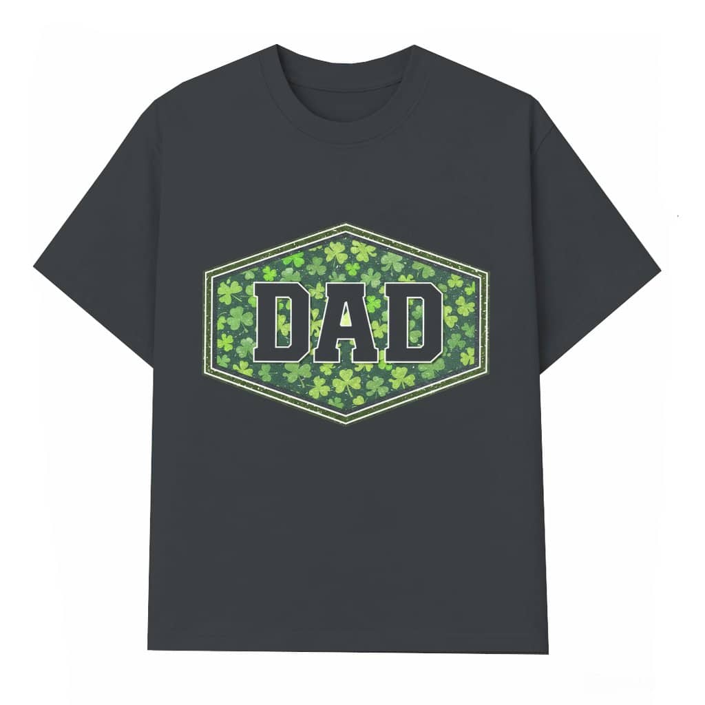 Retro Irish Clover DAD T-shirt – St. Patrick's Day Gift for Dad