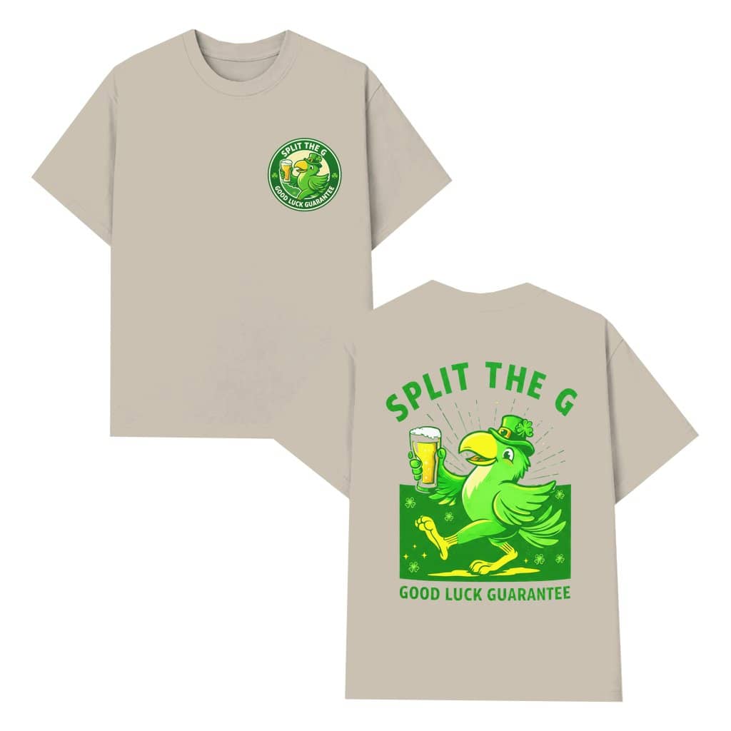 Split The G Bird T-shirt St Patrick's Day – Funny Irish Beer Gift for Men Women