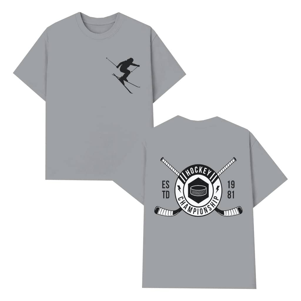 Hockey Championship est 1981 T-shirt – Game Day Gift for Hockey Fan Retro Crossed Sticks