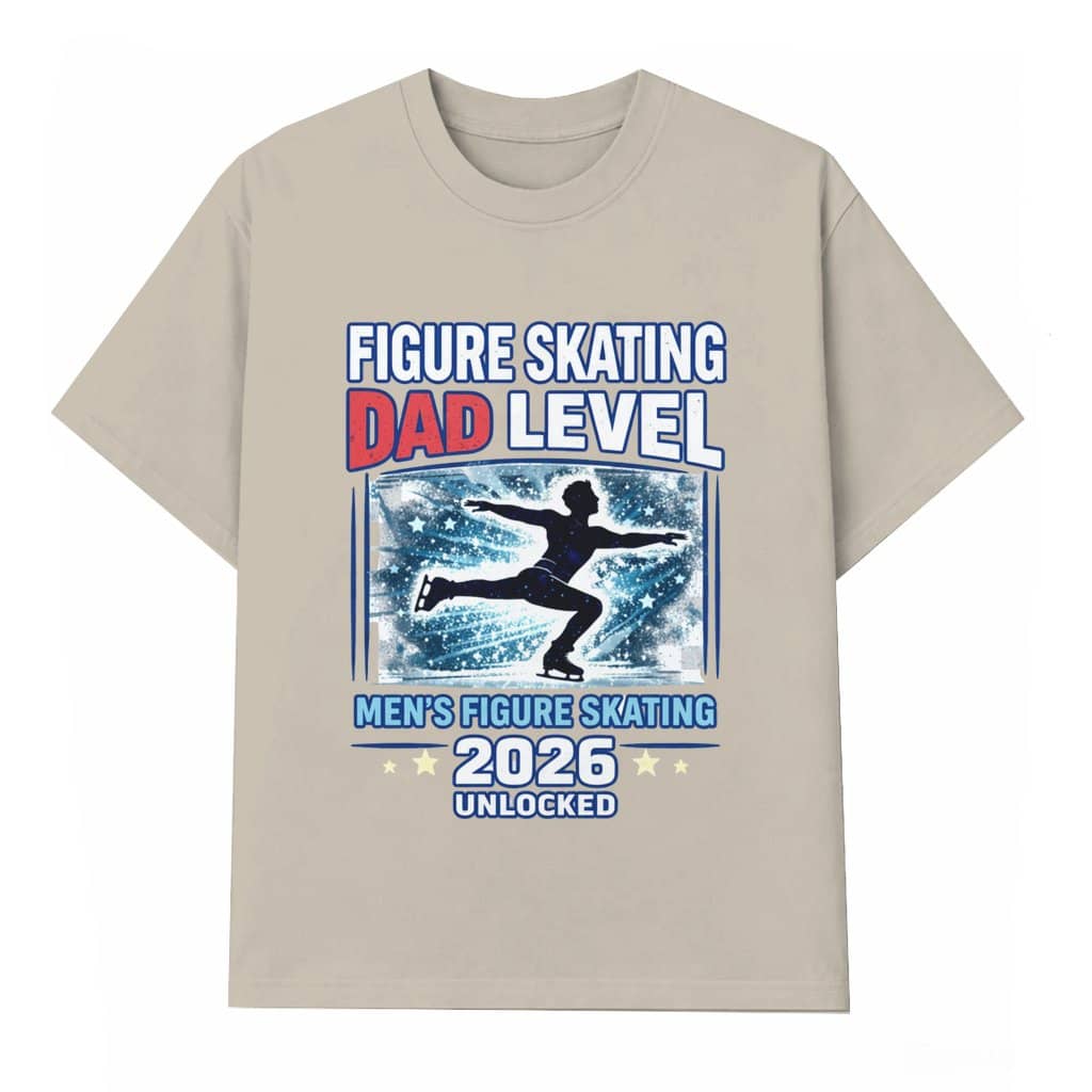 Figure Skating Dad Level 2026 Unlocked Tee – Gift for Dad Quad Jump Legend