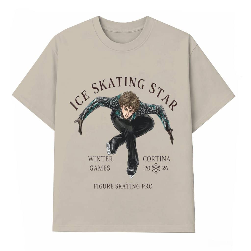 Ice Skating Star T-shirt – Winter Games Cortina 2026 Gift for Skating Fans Figure Skating Pro