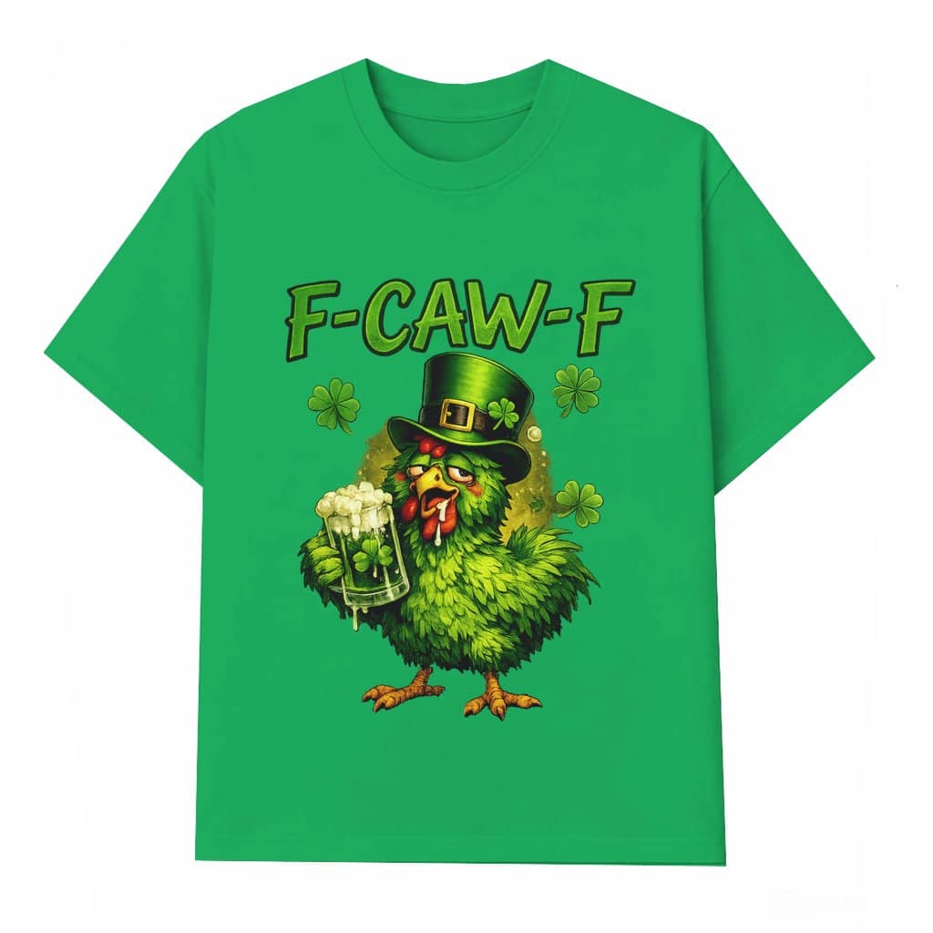 Funny Rooster Chicken Tee – St Patrick's Day Irish Leprechaun Green Beer Gift for Men Women