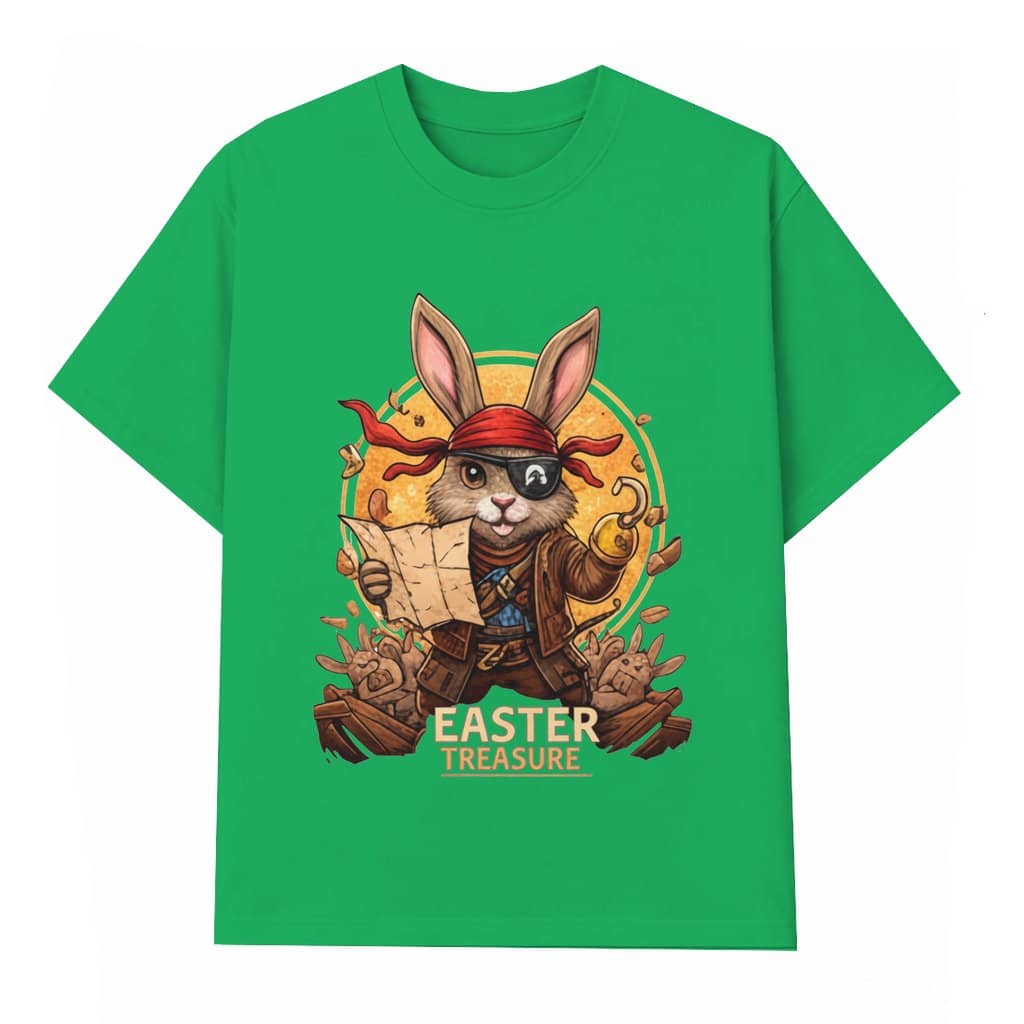 Easter Treasure Bunny Pirate T-shirt – Easter Egg Hunt Gift for Kids & Adults Funny