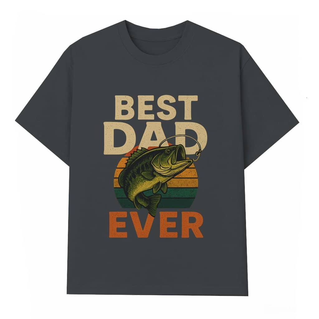 Best Dad Ever Bass Fishing Sunset T-shirt – Father's Day Gift for Dad Hunting Outdoor Retro