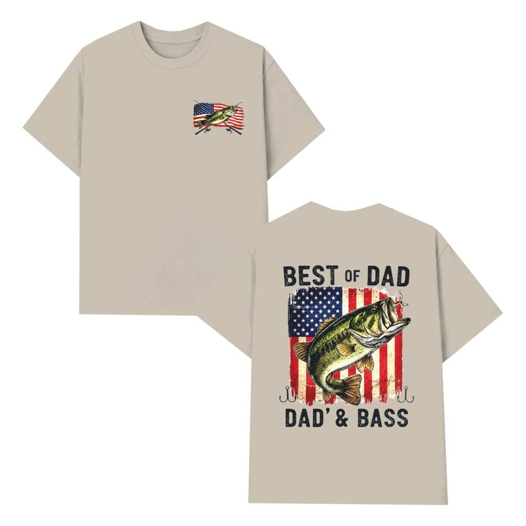 Bass Fishing T-shirt Father's Day Gift for Dad – American Flag 4th of July