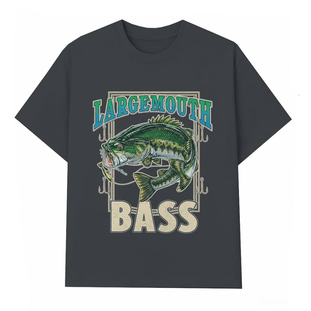 Large Mouth Bass T-shirt – Father's Day Gift for Dad Husband Bass Fishing Vintage