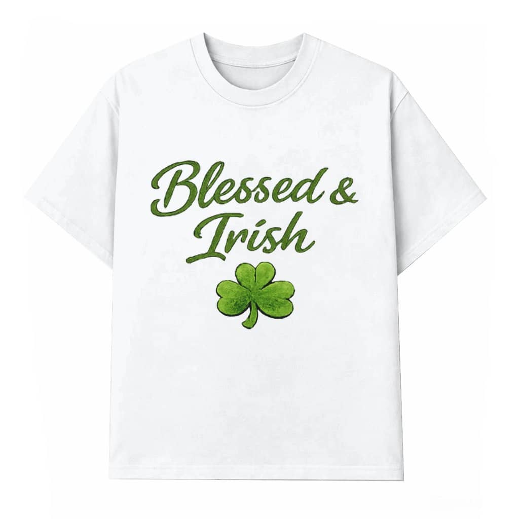 Lucky Irish Clover T-shirt – Blessed St. Patrick's Day Gift for Him Her