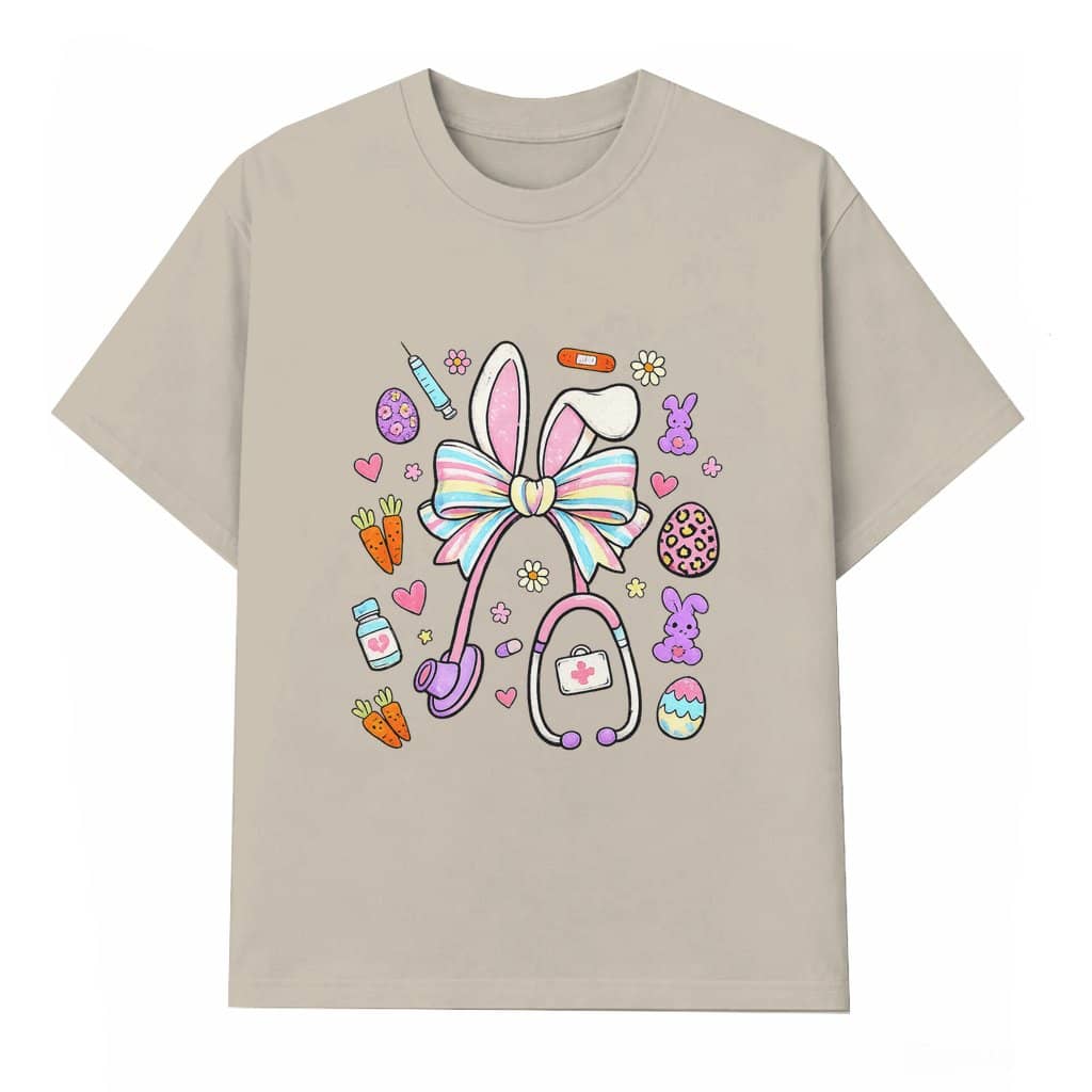 Easter Bunny Ears T-shirt – Easter Gift for Nurse Cute Graphic