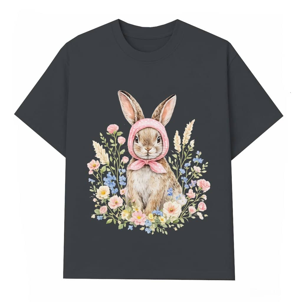 Mama Bunny Flowers Wash Tee – Easter Gift for Mom Vintage 90s Coquette