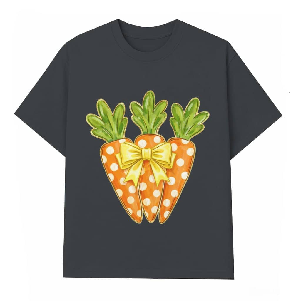 Coquette Easter Carrots T-shirt – Spring Easter Day Gift for Sisters Matching Family