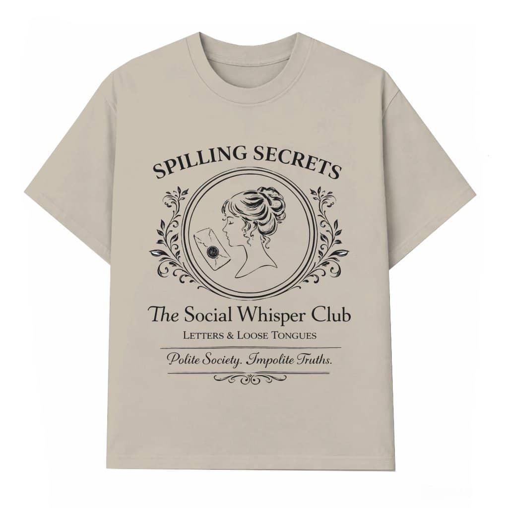 Spilling Secrets T-shirt – Gift for Bookish Lovers Vintage Gossip Society