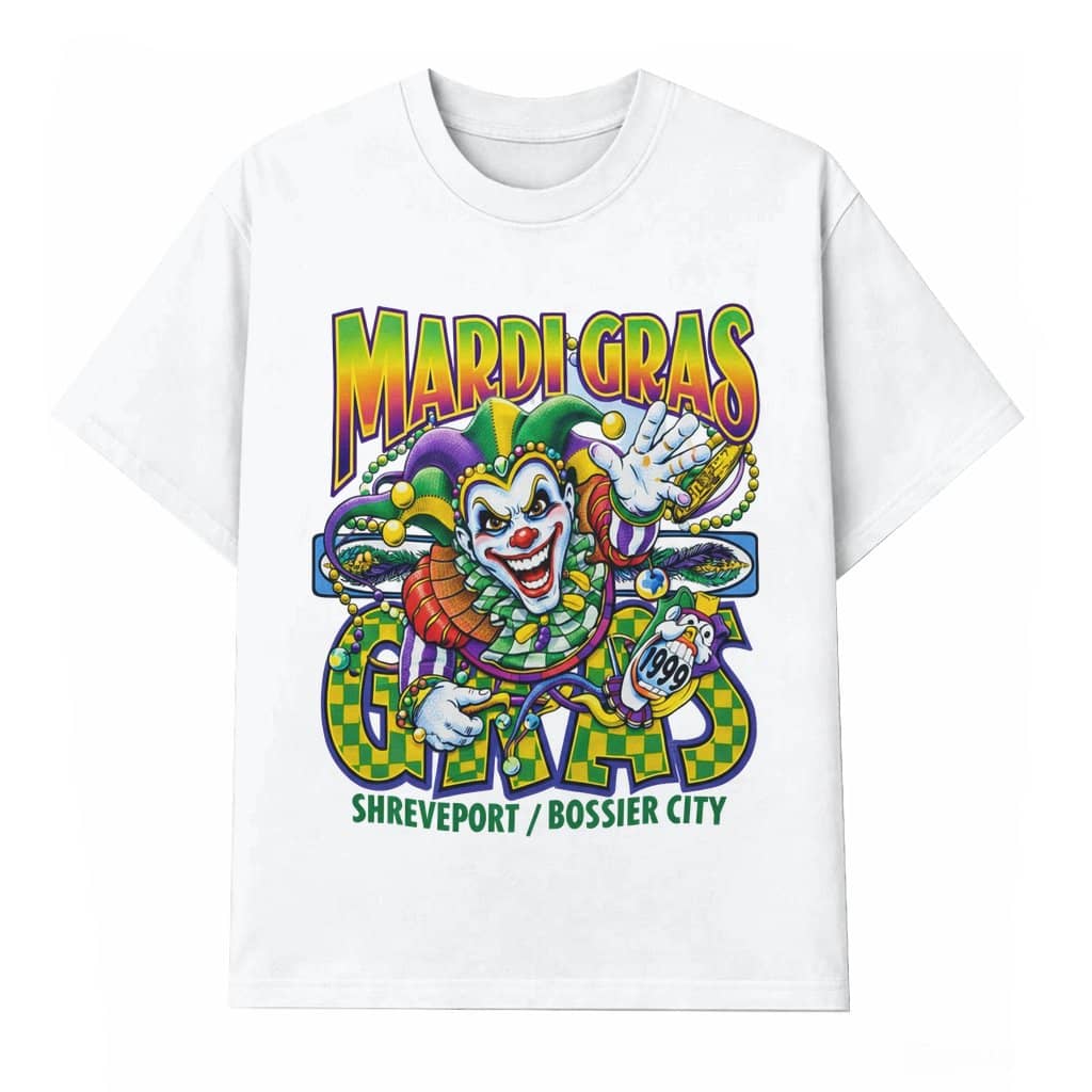 Mardi Gras Jester Clown T-shirt – Mardi Gras Gift for Jester Clown Lovers Vintage 1999 Souvenir
