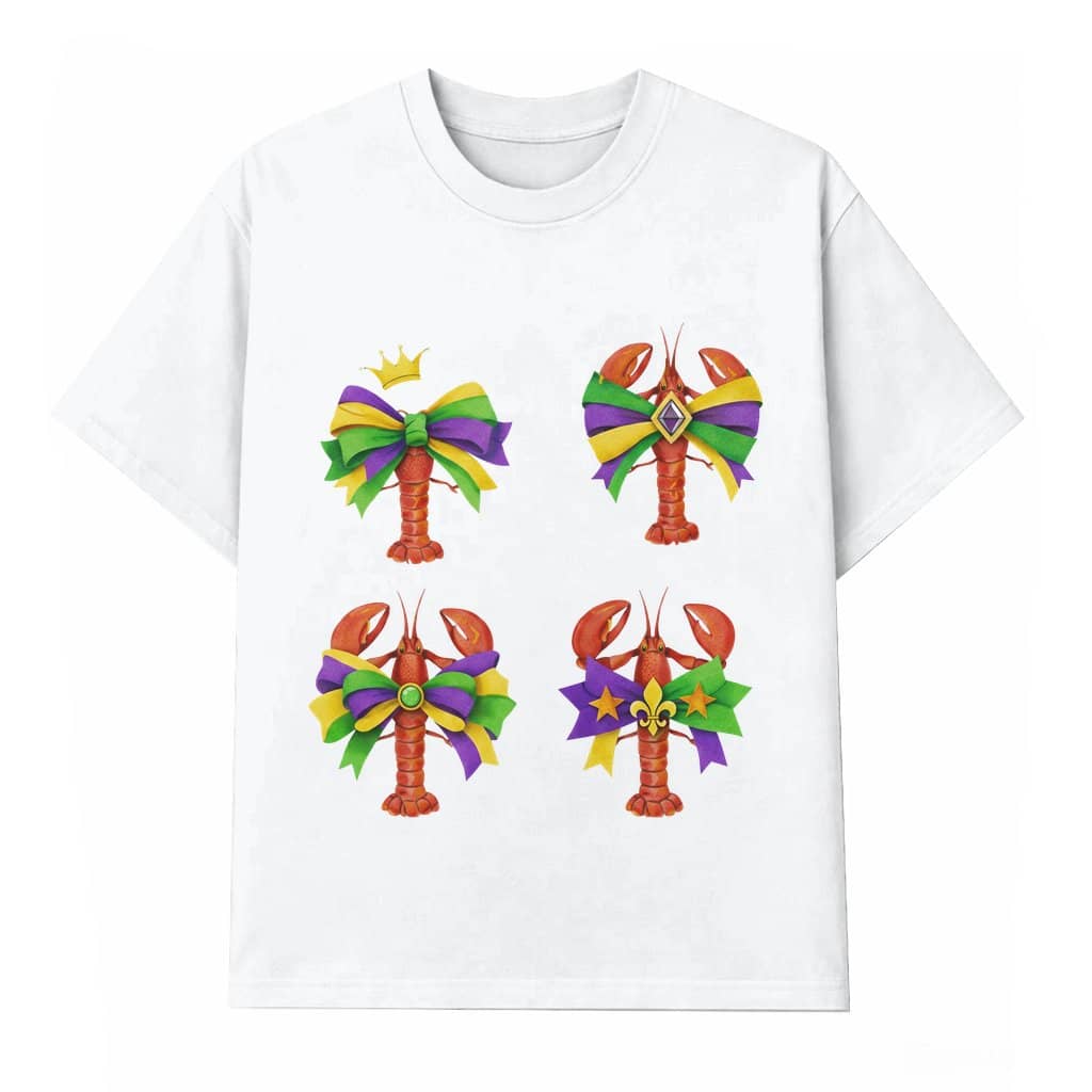 New Orleans Red Crawfish Bow T-shirt – Mardi Gras Gift Carnival