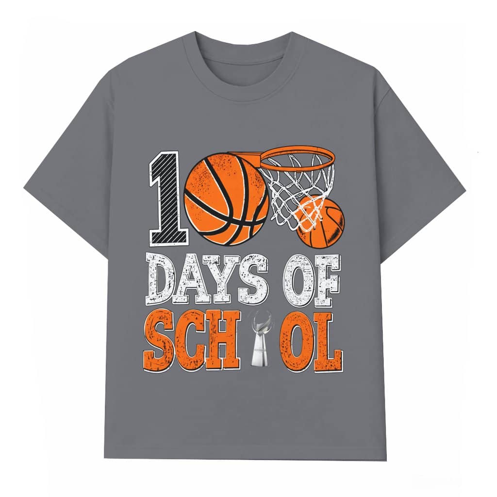 Basketball T-shirt – 100 Days of School Gift for Students & Teachers Funny Sports