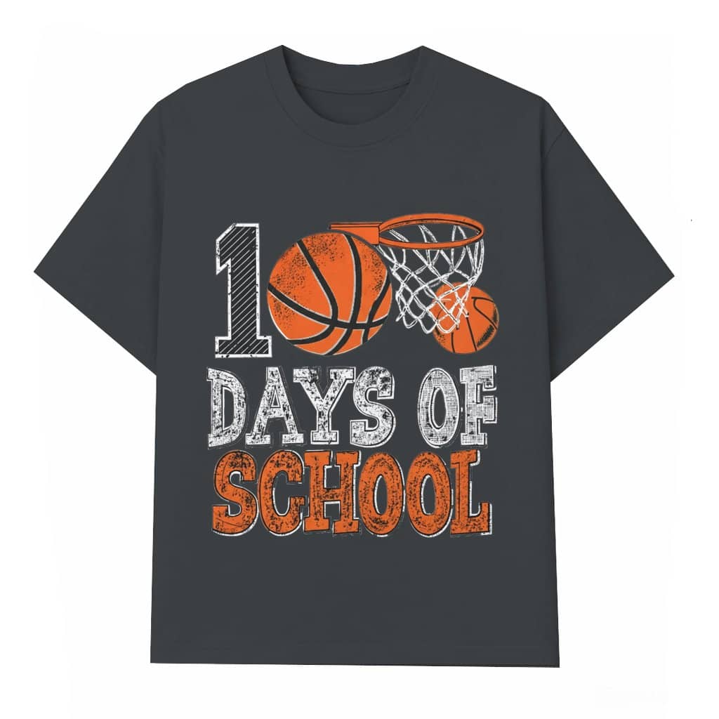 Retro Basketball T-shirt – 100 Days of School Gift for Students & Teachers Funny