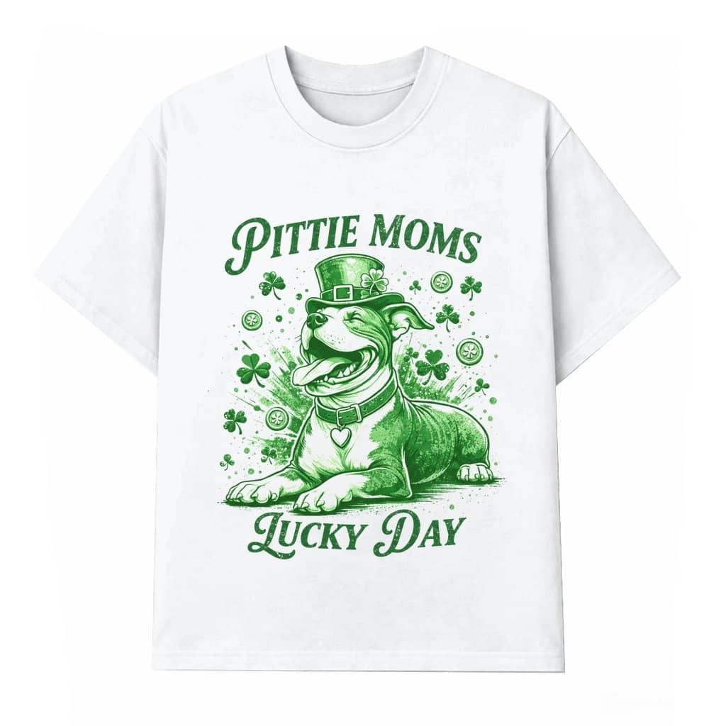 Pittie Moms Lucky Day Irish Dog T-shirt – St Patrick's Day Gift for Pitbull Mom