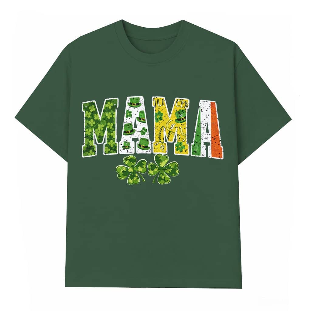Irish Mama Shamrock T-shirt – St. Patrick's Day Gift for Mom, Grandma Retro