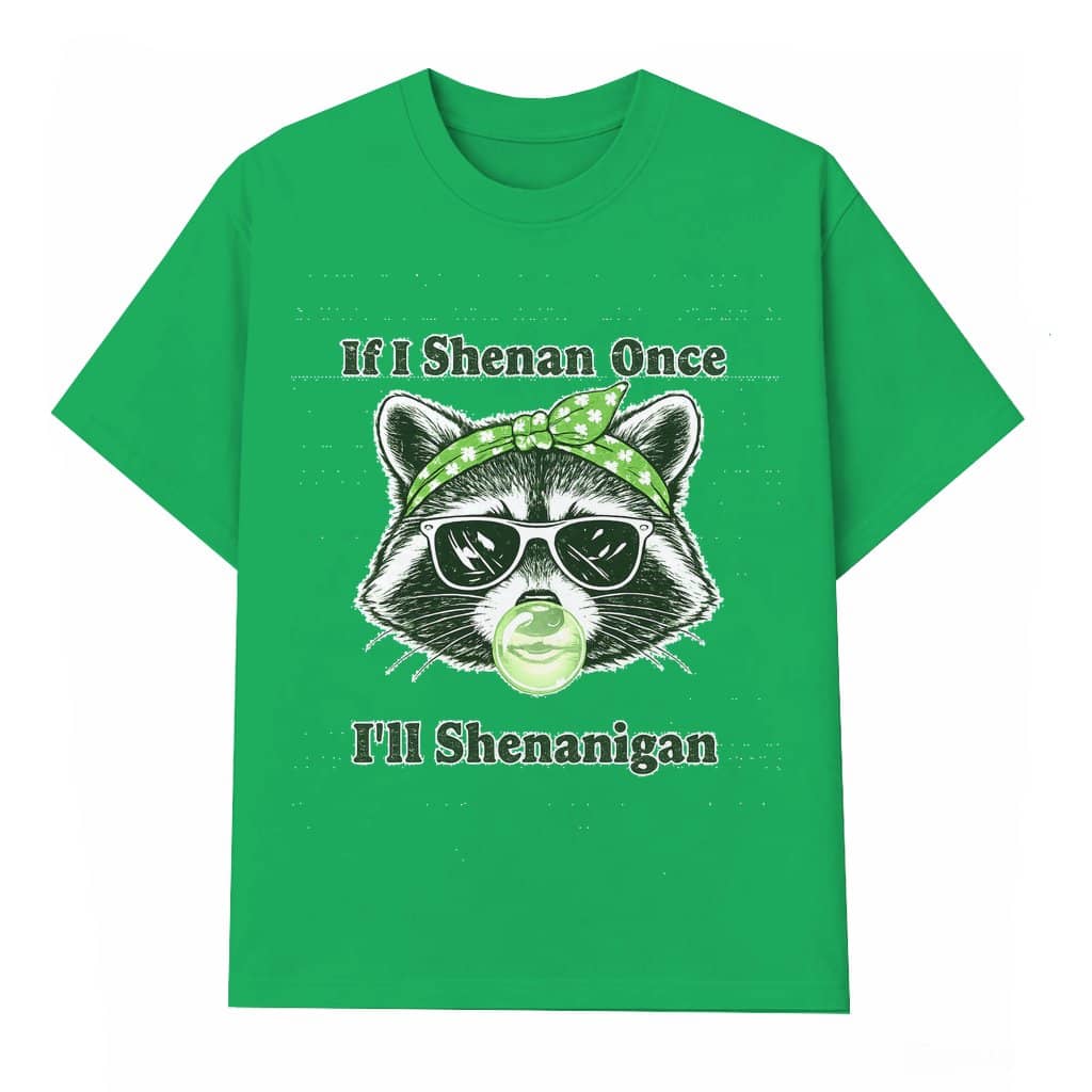 Shenanigan Raccoon T-shirt – Funny St. Patrick's Day Irish Gift for Raccoon Lovers