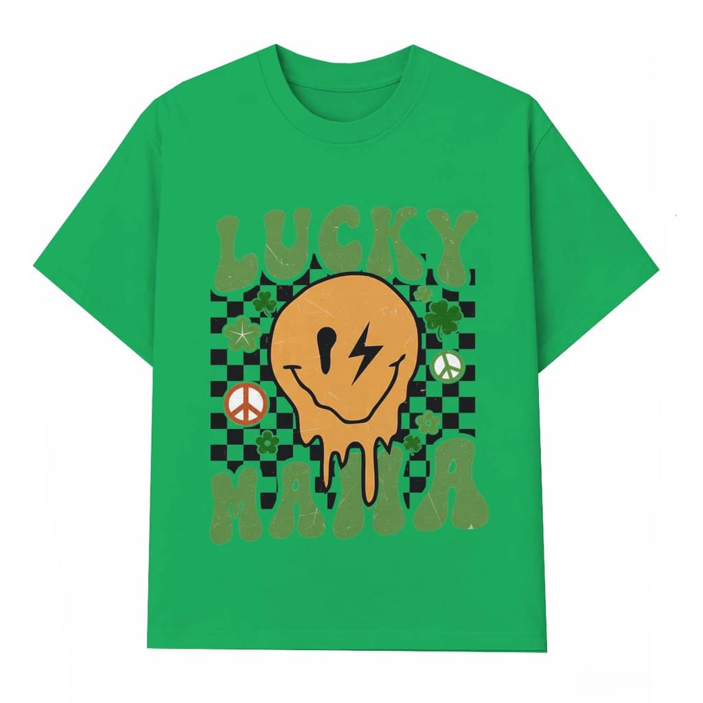 Lucky Mama Irish Groovy T-shirt – St Patrick's Day Gift for Mom Grandma
