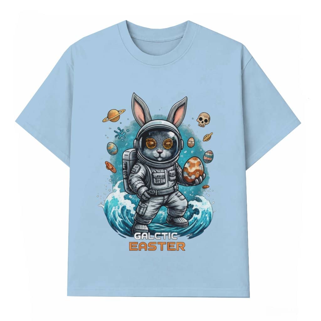 Funny Sci-Fi Galactic Easter Bunny Astronaut Space Easter Egg T-shirt – Easter Gift for Kids Adults