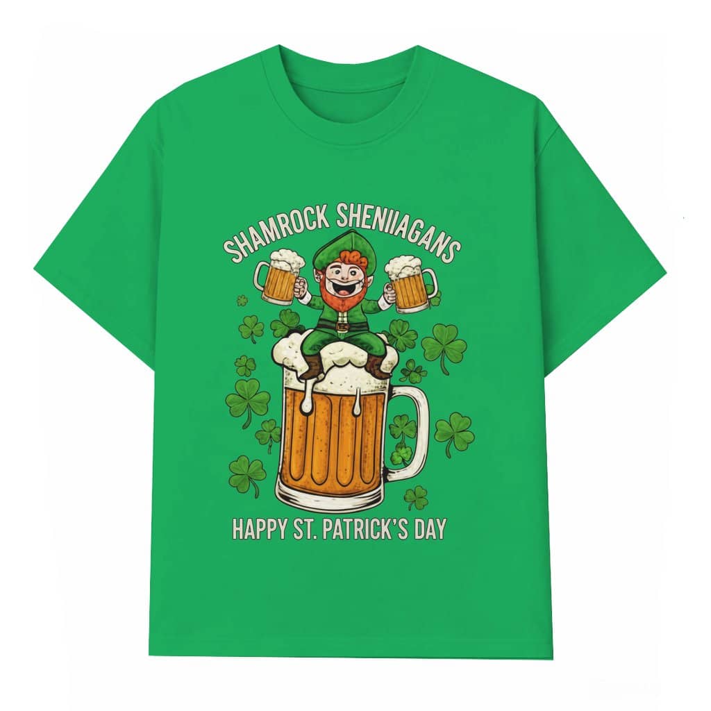 Shamrock Shenanigans Tee – St. Patrick's Day Gift for Him & Her Funny Irish Beer Mug