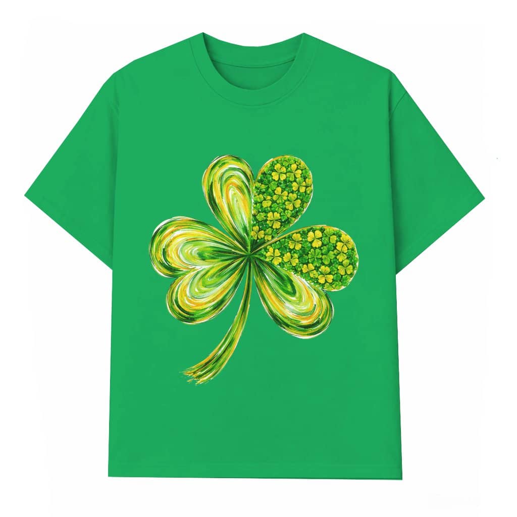 Four Leaf Clover T-shirt – St Patrick's Day Gift for Mom Girlfriends Lucky Irish Shamrock