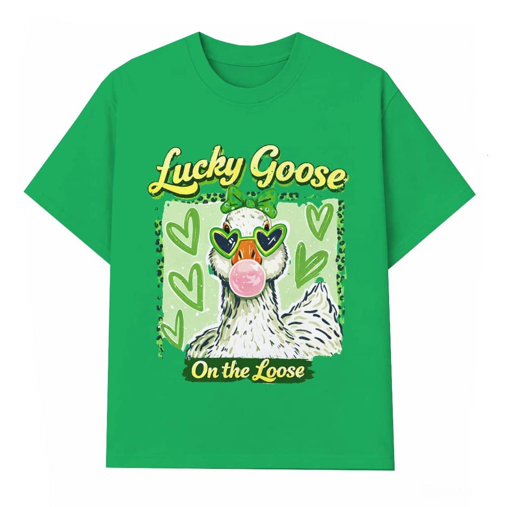 Lucky Goose On The Loose T-shirt – St Patrick's Day Gift for Goose Lovers Funny Shamrock Goose