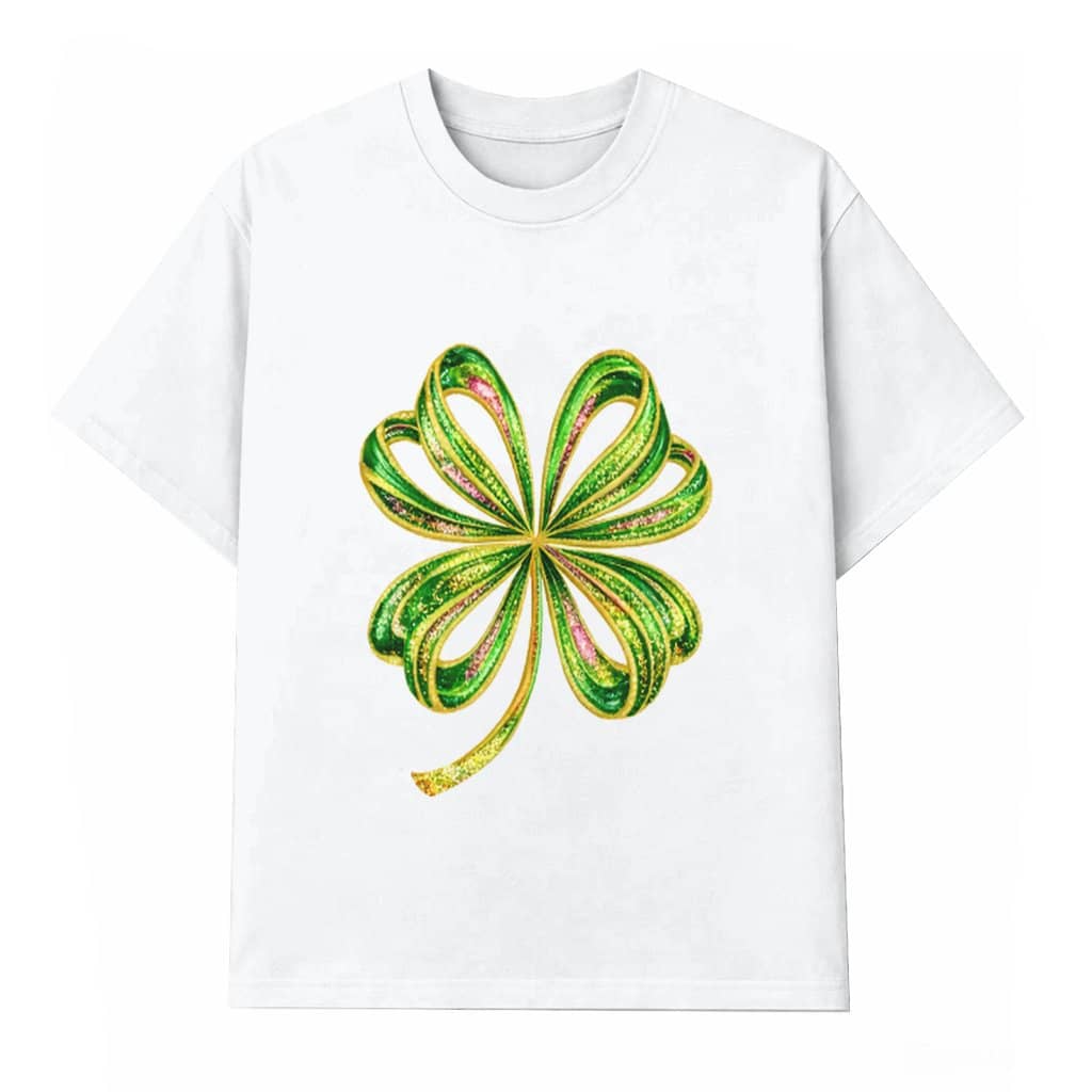 Lucky Clover Shamrock Wash Tee – St Patrick's Day Gift for Mom Irish Green