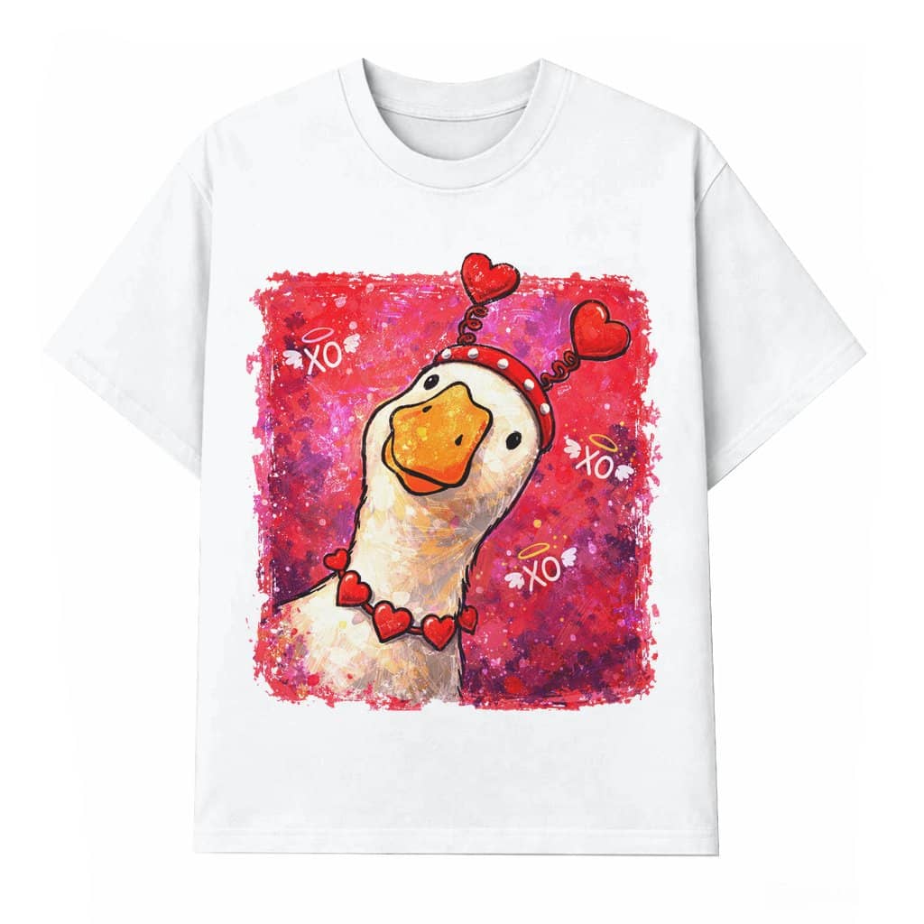 Silly Goose T-shirt – Valentine's Day Gift for Goose Lovers Cute Heart XOXO